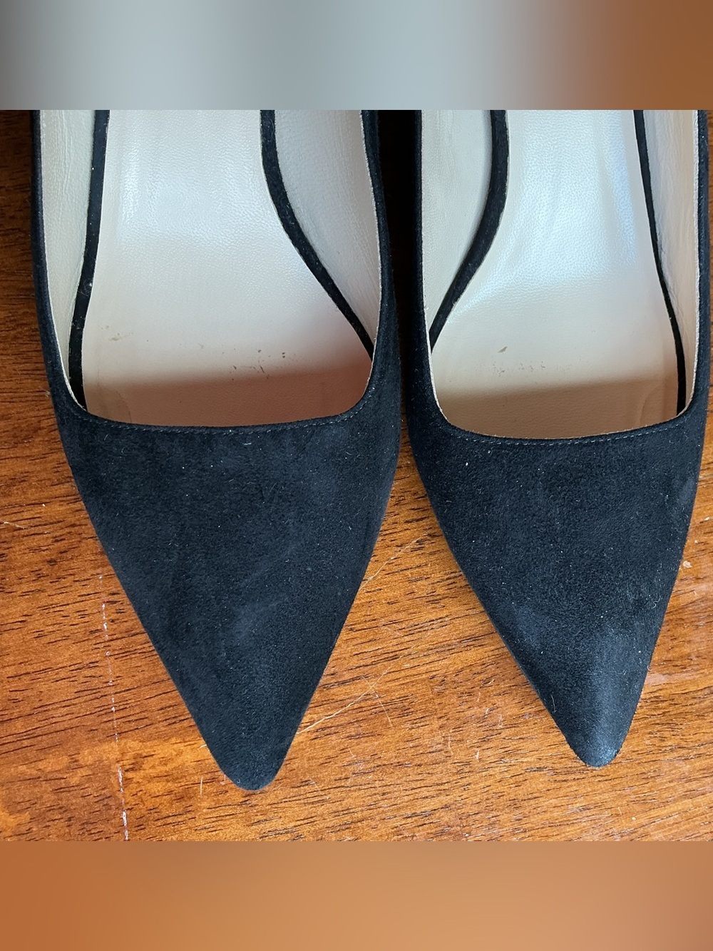Everlane Black Suede Kitten Heels Size 9 Made in Italy Pointed Toe Pumps - Picture 10 of 15